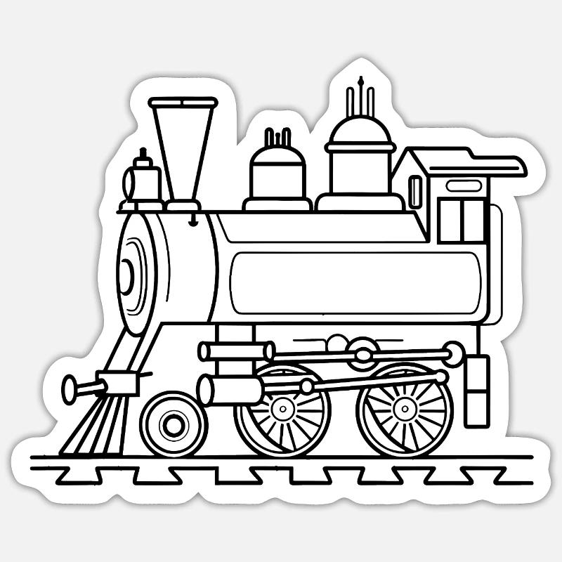Railroad Comic Style Sticker size S (10 x 10 cm)