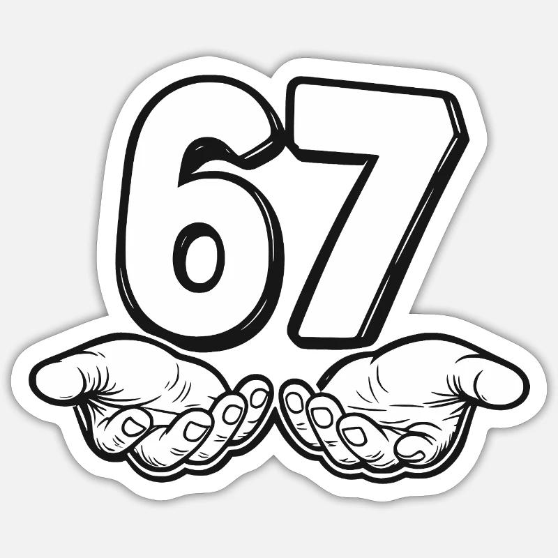 Six Seven Trend - Sticker size S (10 x 10 cm) - white matte