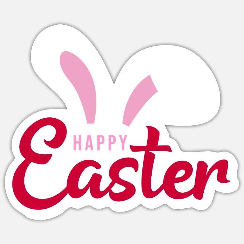 Joyeuses Écritures du Lapin de Pâques Sticker taille S (10 x 10 cm)