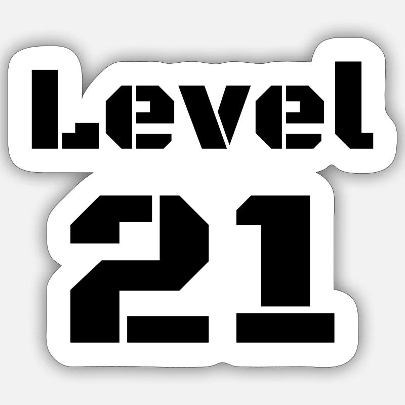 Level 21 - Sticker Größe S (10 x 10 cm) - Mattweiß