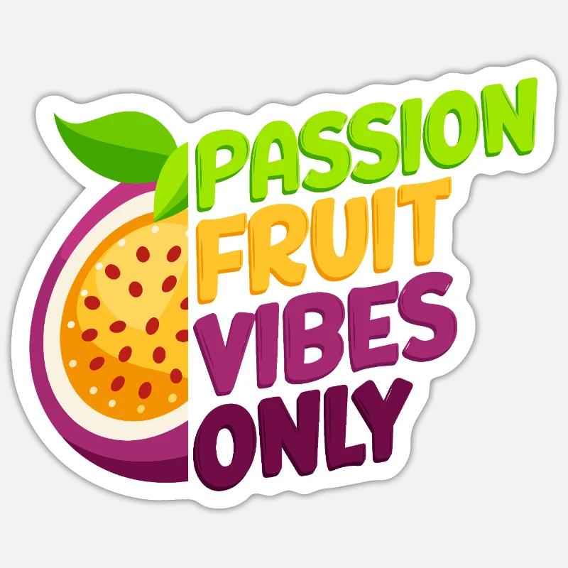 Passion Fruit Vibes Only - Sticker Größe S (10 x 10 cm) - Mattweiß