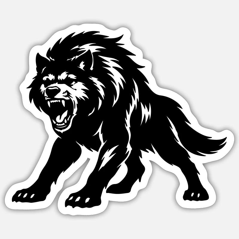 Wolf Silhouette - Sticker size S (10 x 10 cm) - white matte