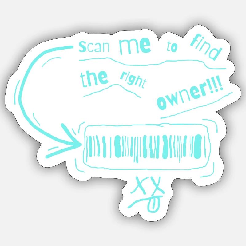 Finden Sie den Barcode des Eigentümers Sticker Größe S (10 x 10 cm)