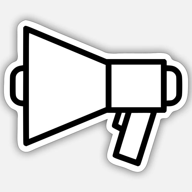 Protestation du porte-voix - Sticker taille S (10 x 10 cm) - blanc mat