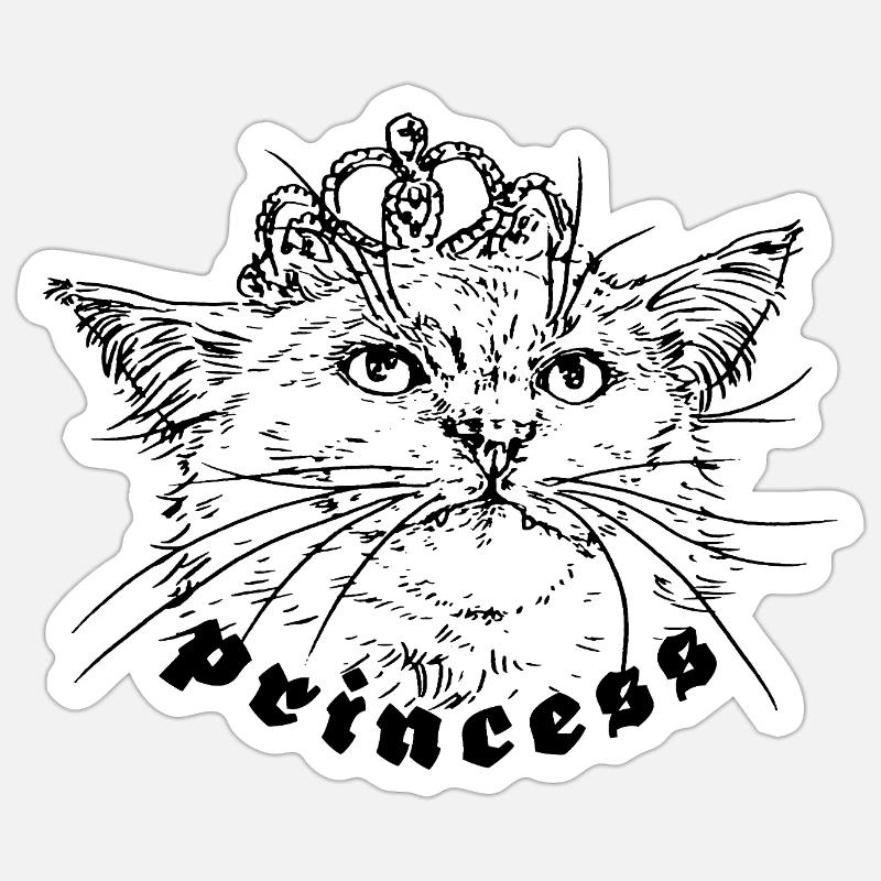 Princesse - Sticker taille S (10 x 10 cm) - blanc mat