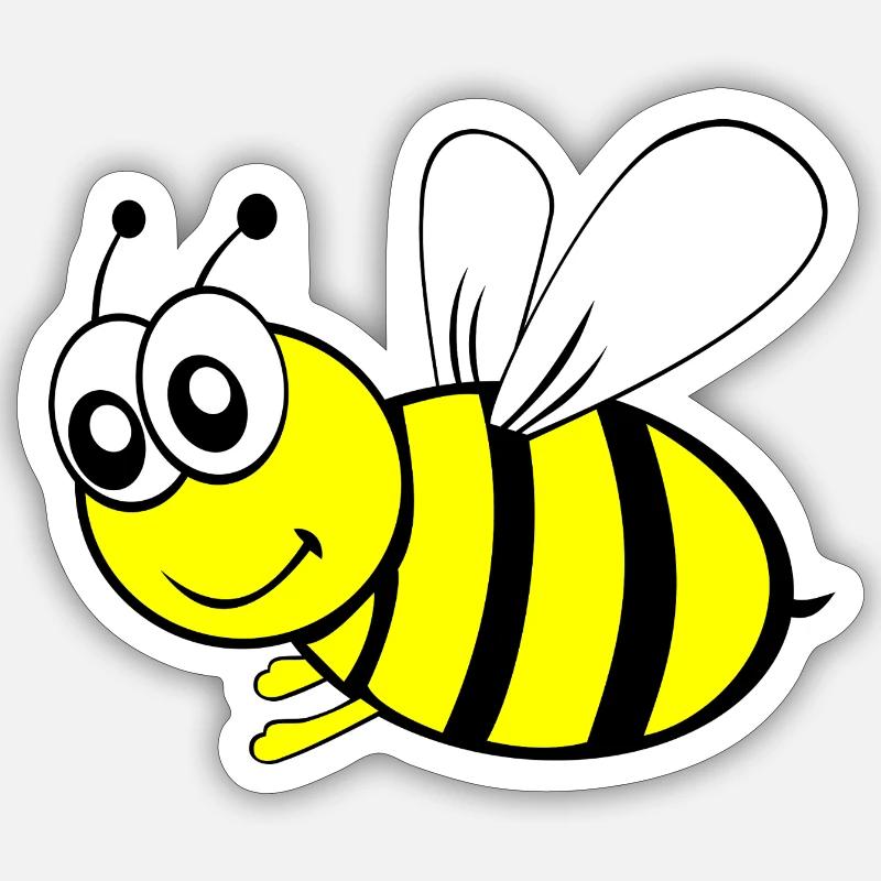 Bee - Sticker size S (10 x 10 cm) - white matte