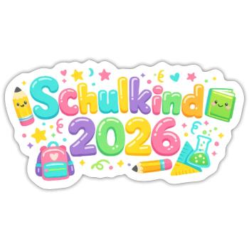 Don d’inscription scolaire 2026 - Sticker taille S (10 x 10 cm) - blanc mat - Devant