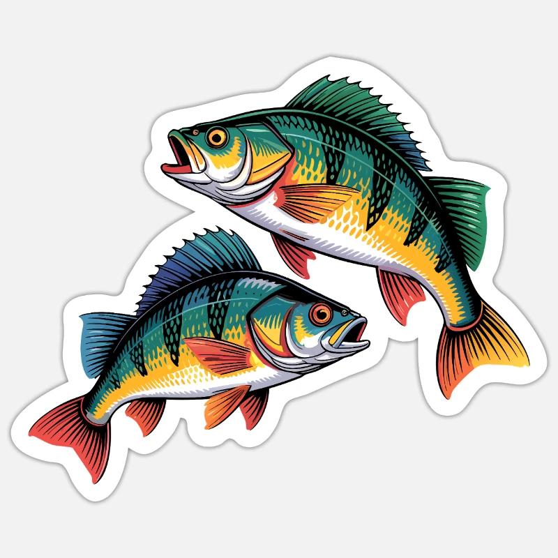 deux perches - Sticker taille S (10 x 10 cm) - blanc mat