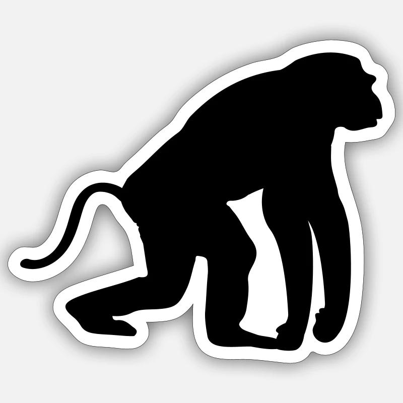 affe - Sticker Größe S (10 x 10 cm) - Mattweiß