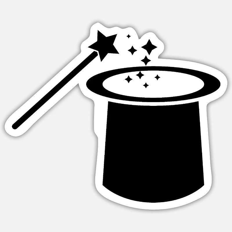 Magic hat - Sticker size S (10 x 10 cm) - white matte