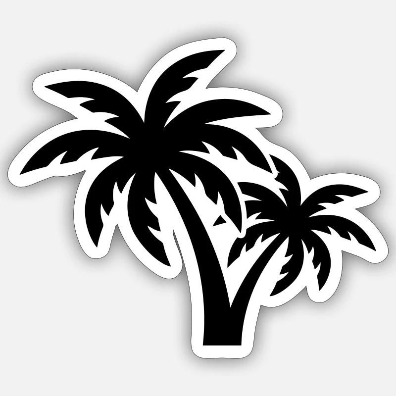 Symbole du palmier - Sticker taille S (10 x 10 cm) - blanc mat