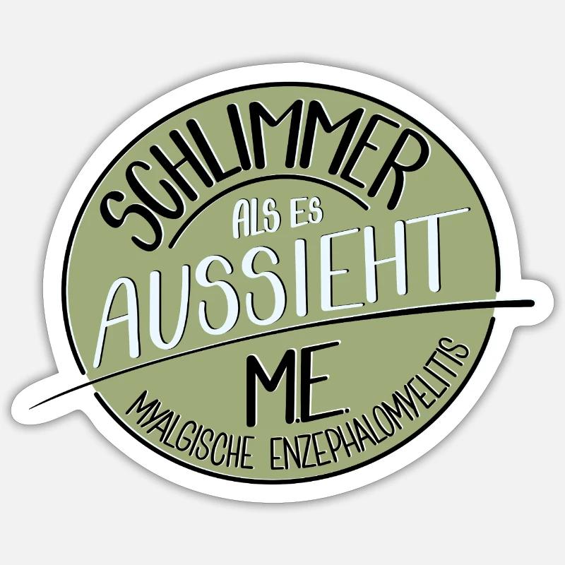 Schlimmer als es aussieht, M.E. - Sticker Größe S (10 x 10 cm) - Mattweiß