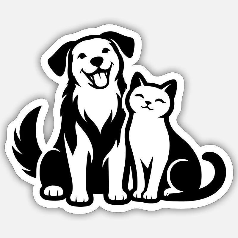 Animaux - Sticker taille S (10 x 10 cm) - blanc mat