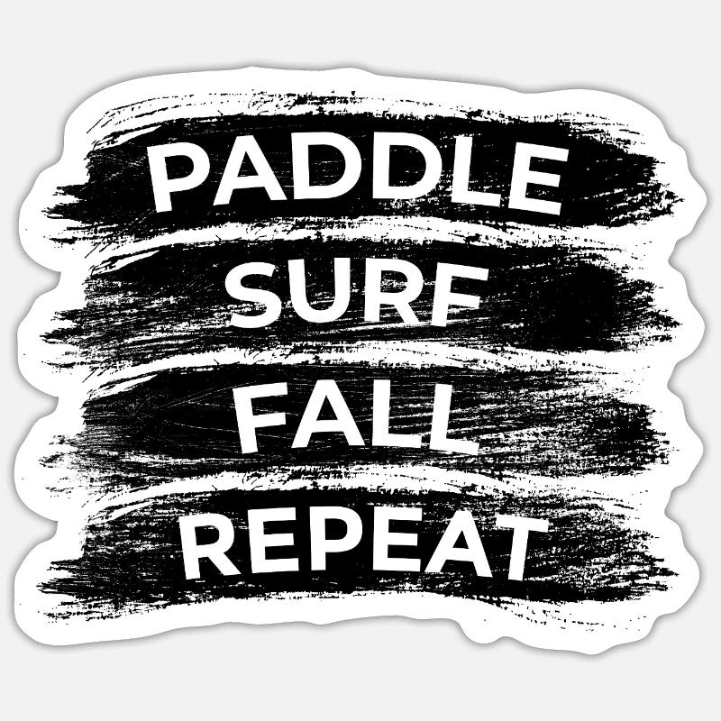 Paddle Surf Fall Repeat - Sticker Größe S (10 x 10 cm) - Mattweiß