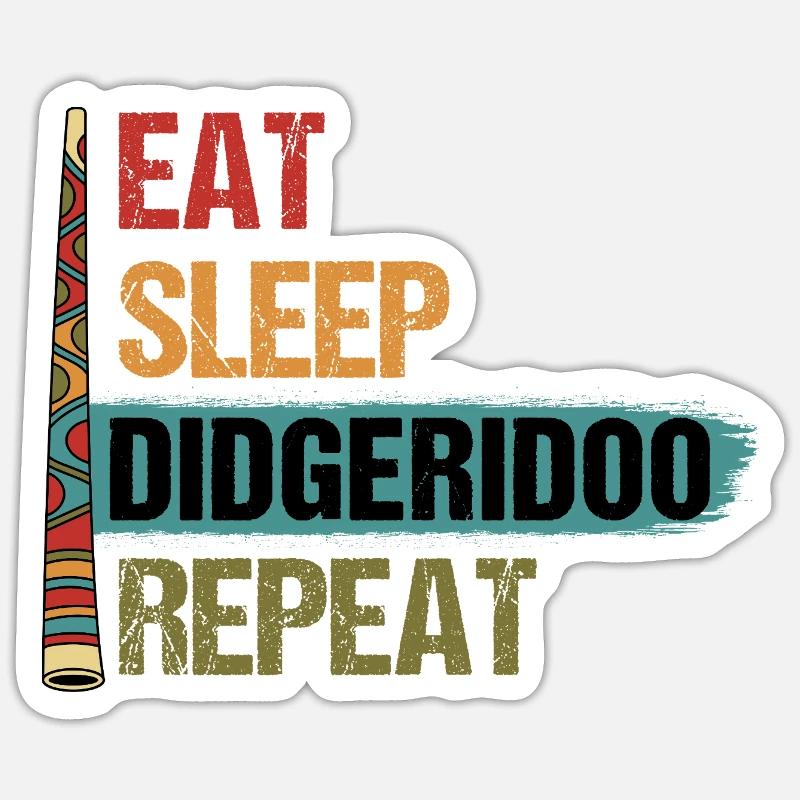 Eat Sleep Didgeridoo Repeat - Sticker size S (10 x 10 cm) - white matte