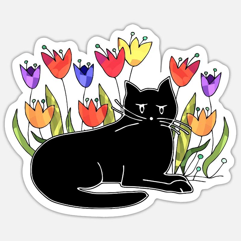 cat - Sticker size S (10 x 10 cm) - white matte