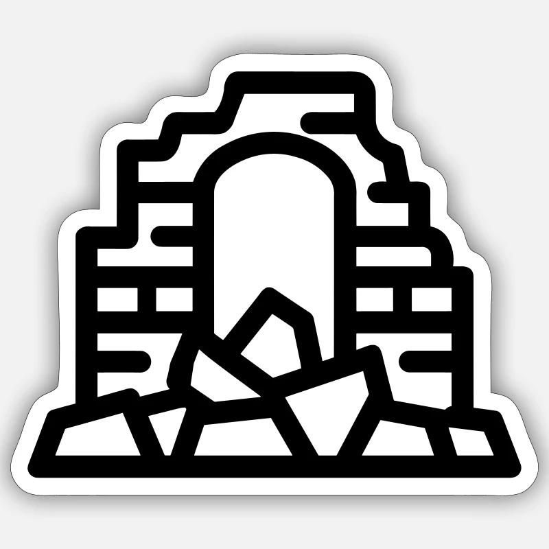 Trümmer - Sticker Größe S (10 x 10 cm) - Mattweiß