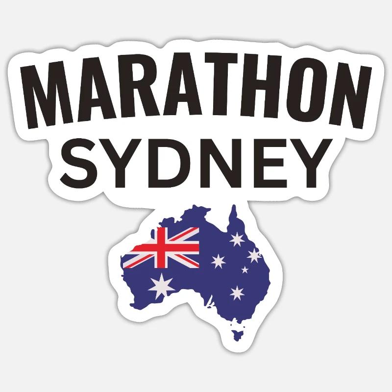 Marathon Sydney - Sticker taille S (10 x 10 cm) - blanc mat