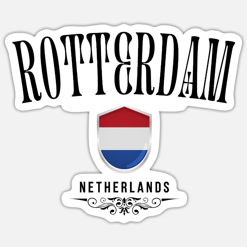 Souvenir Rotterdam, design élégant Rotterdam - Sticker taille S (10 x 10 cm) - blanc mat