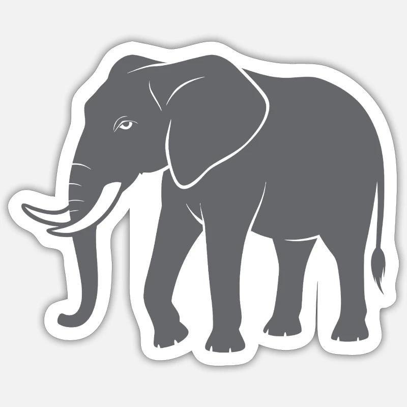 Elephant - Sticker size S (10 x 10 cm) - white matte
