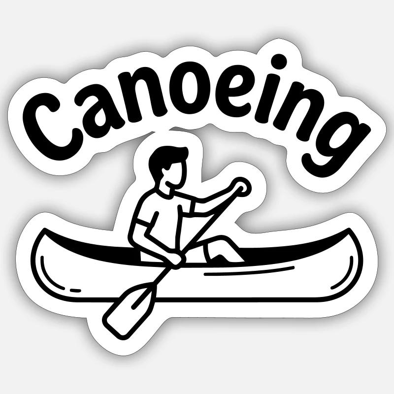 Canoeing - Sticker size S (10 x 10 cm) - white matte