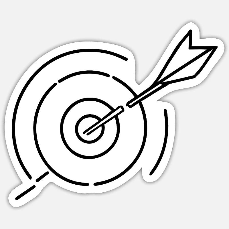 Cible de tir à l’arc - Sticker taille S (10 x 10 cm) - blanc mat