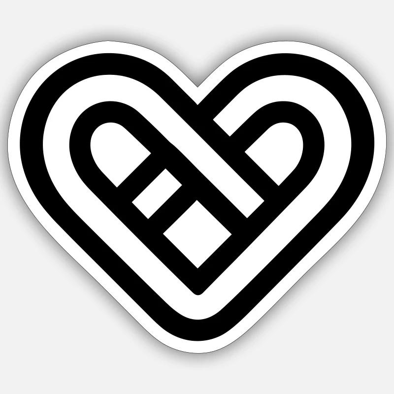 Unendliches Herz - Sticker Größe S (10 x 10 cm) - Mattweiß