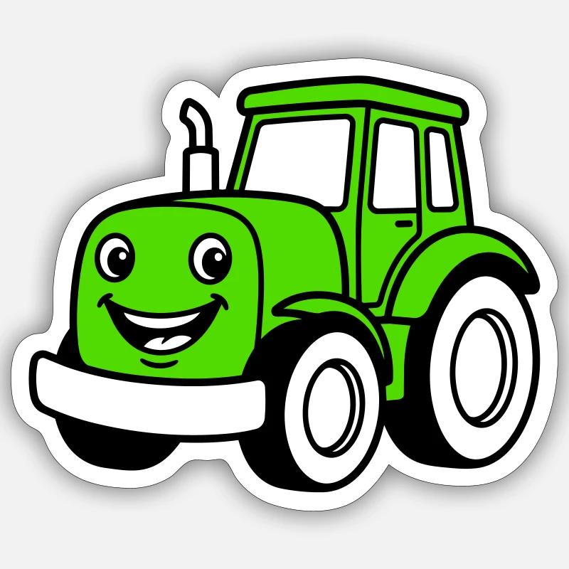 Enfants tracteurs - Sticker taille S (10 x 10 cm) - blanc mat