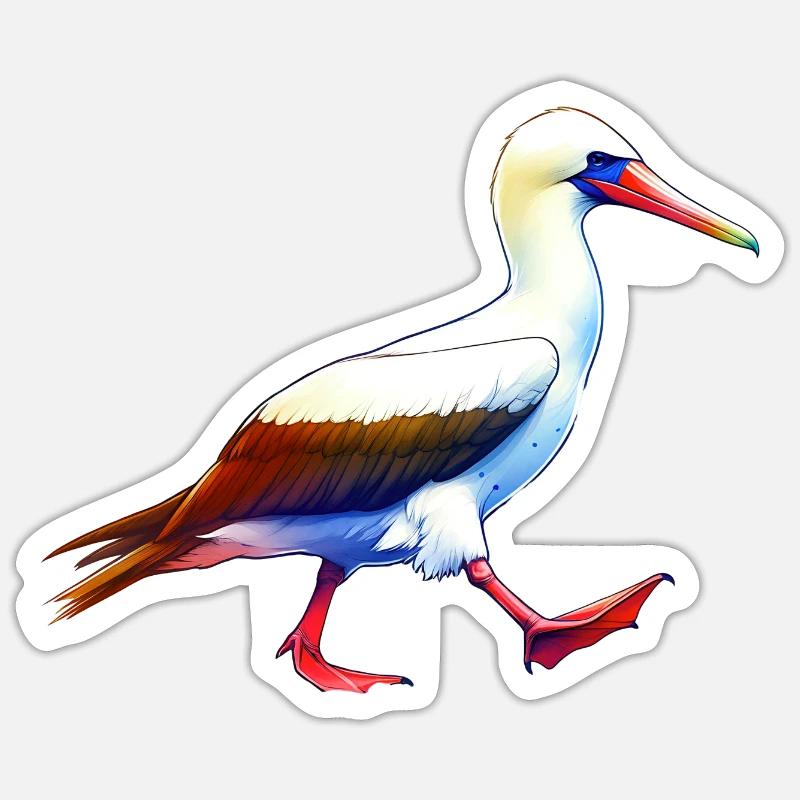 Nazca booby gift - Sticker size S (10 x 10 cm) - white matte