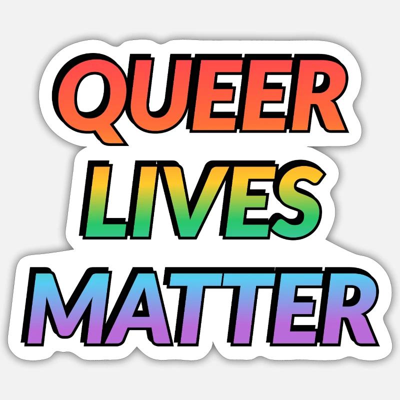 Queer Lives Matter Regenbogen - Sticker Größe S (10 x 10 cm) - Mattweiß