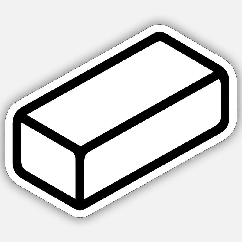Ziegel - Sticker Größe S (10 x 10 cm) - Mattweiß