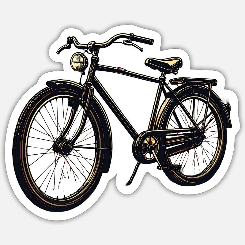 Silhouette de vélo rétro - Sticker taille S (10 x 10 cm) - blanc mat