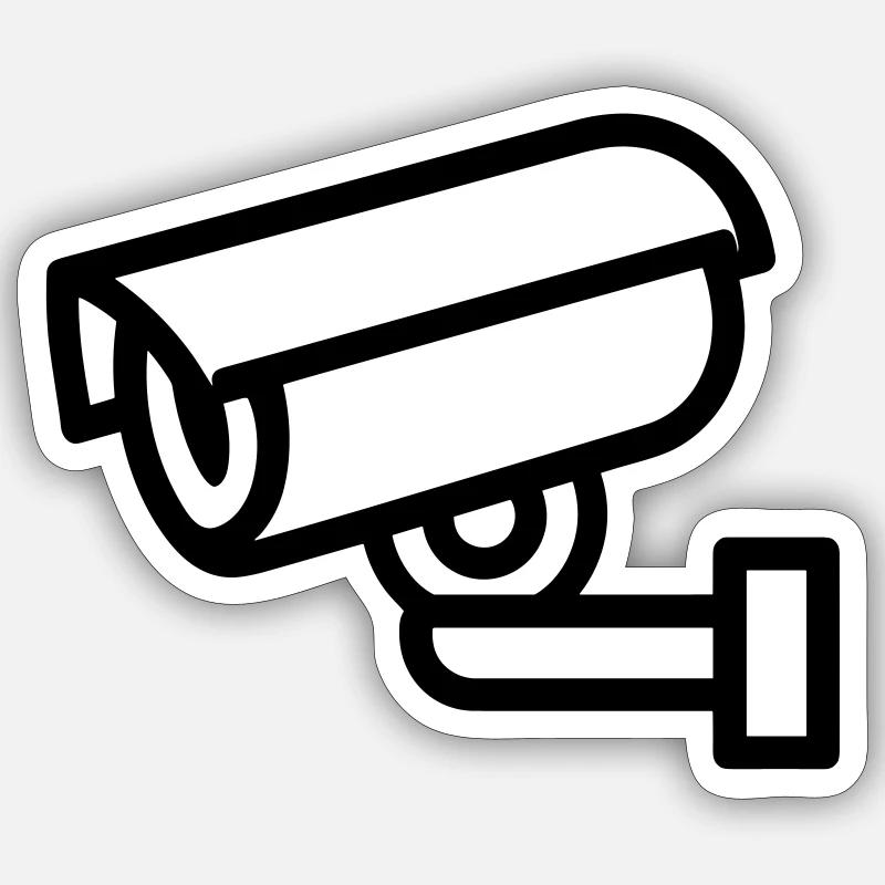 caméra - Sticker taille S (10 x 10 cm) - blanc mat