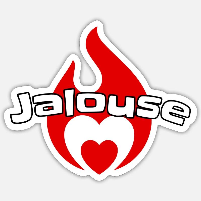 Jalouse  - Sticker taille S (10 x 10 cm) - blanc mat