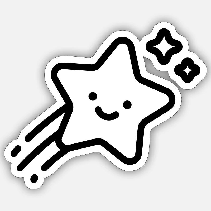 shooting star - Sticker size S (10 x 10 cm) - white matte