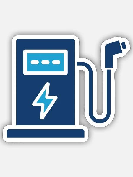 EV-Ladestation Solid Icon Elektrofahrzeug Si - Sticker Größe S (10 x 10 cm) - Mattweiß