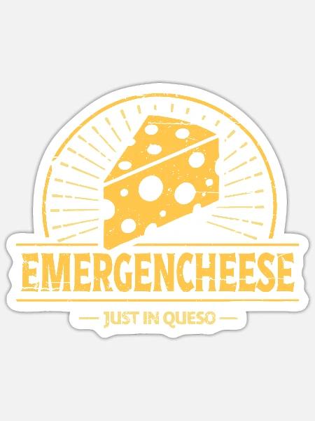 EmergenCheese Sunburst-Käse-Design - Sticker Größe S (10 x 10 cm) - Mattweiß