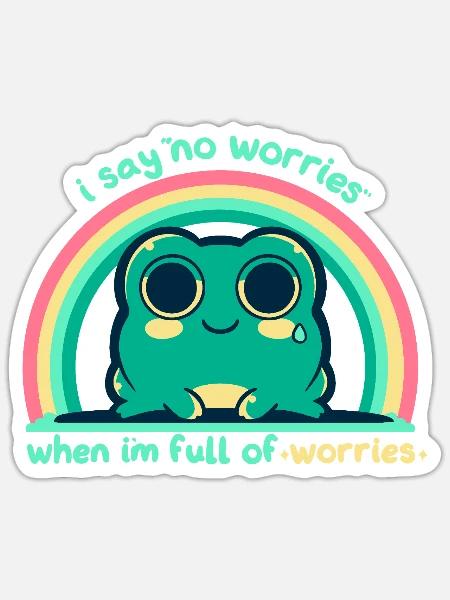 Voller Sorgen - Sticker Größe S (10 x 10 cm) - Mattweiß