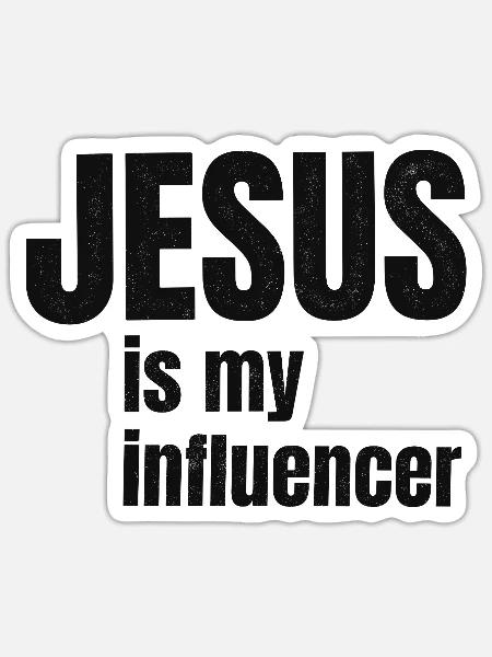 Jesus ist mein Influencer - Sticker Größe S (10 x 10 cm) - Mattweiß