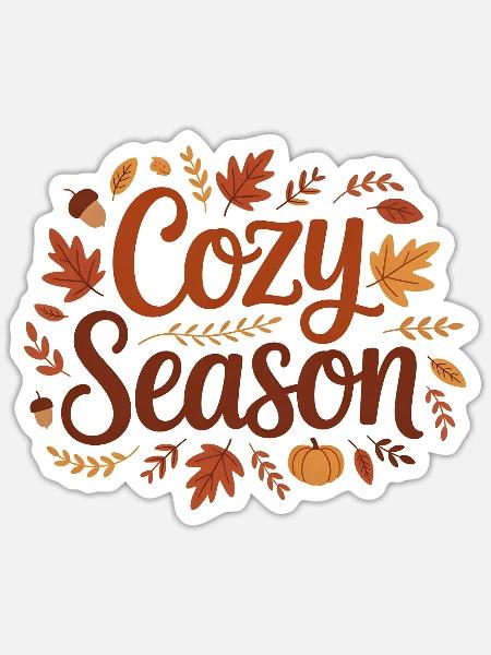 Gemütliche Saison - Sticker Größe S (10 x 10 cm) - Mattweiß