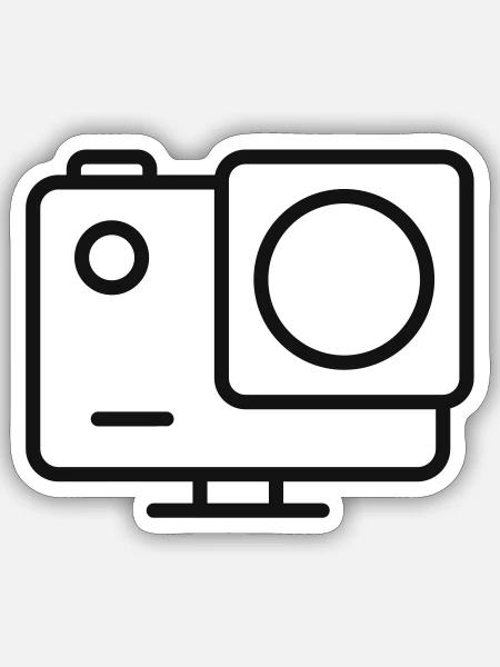 Aktions-Kamera-Liniensymbol - Sticker Größe S (10 x 10 cm) - Mattweiß