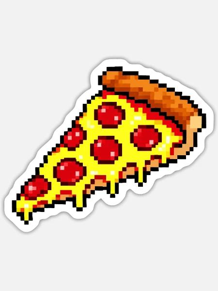 Pizza - Sticker Größe S (10 x 10 cm) - Mattweiß