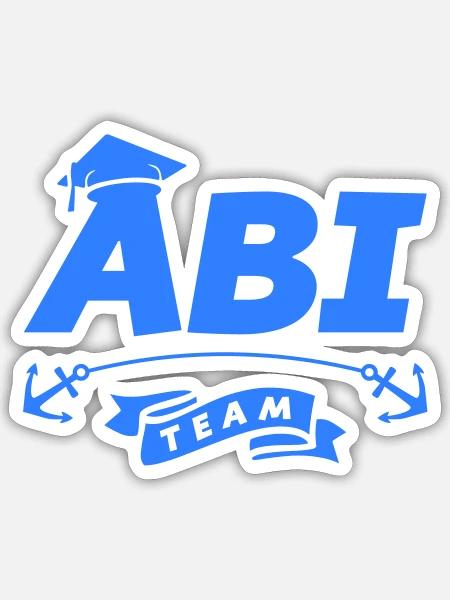 Abi Team Abschlussanker - Sticker Größe S (10 x 10 cm) - Mattweiß