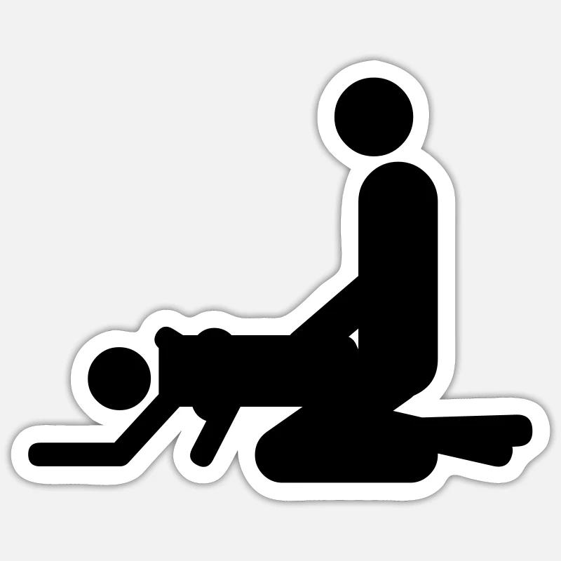 von hinten - Sticker size S (10 x 10 cm) - white matte