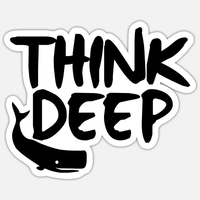 think deep - Sticker taille S (10 x 10 cm) - blanc mat