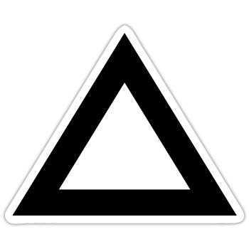 Dreieck Rand - Sticker Größe S (10 x 10 cm) - Mattweiß - Vorne