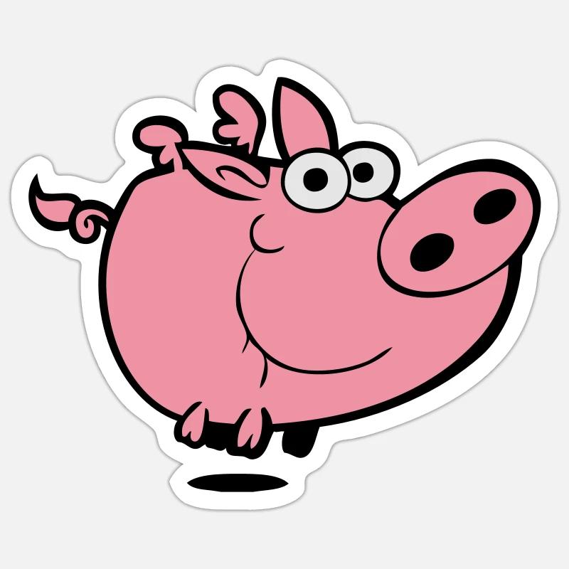 flying pig Sticker Größe S (10 x 10 cm)