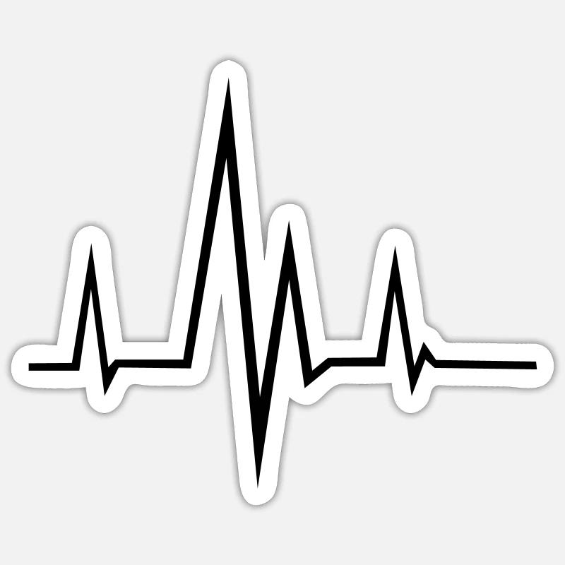 Pulse - Frequency - Heartbeat - Sticker size S (10 x 10 cm) - white matte