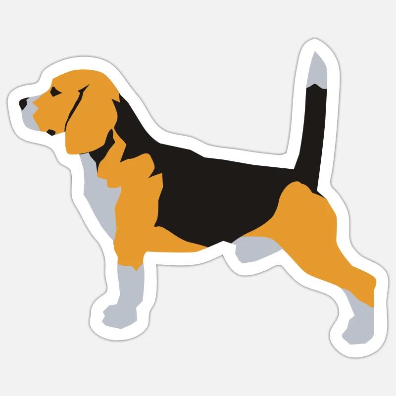Beagle - Sticker taille S (10 x 10 cm) - blanc mat