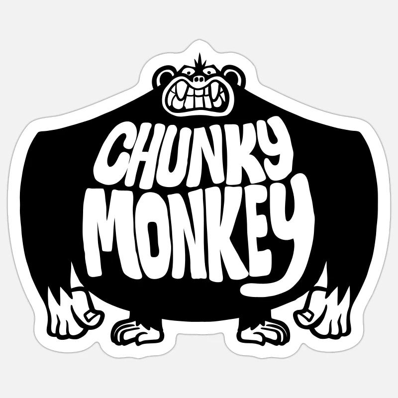 Chunky Monkey - Sticker taille S (10 x 10 cm) - blanc mat